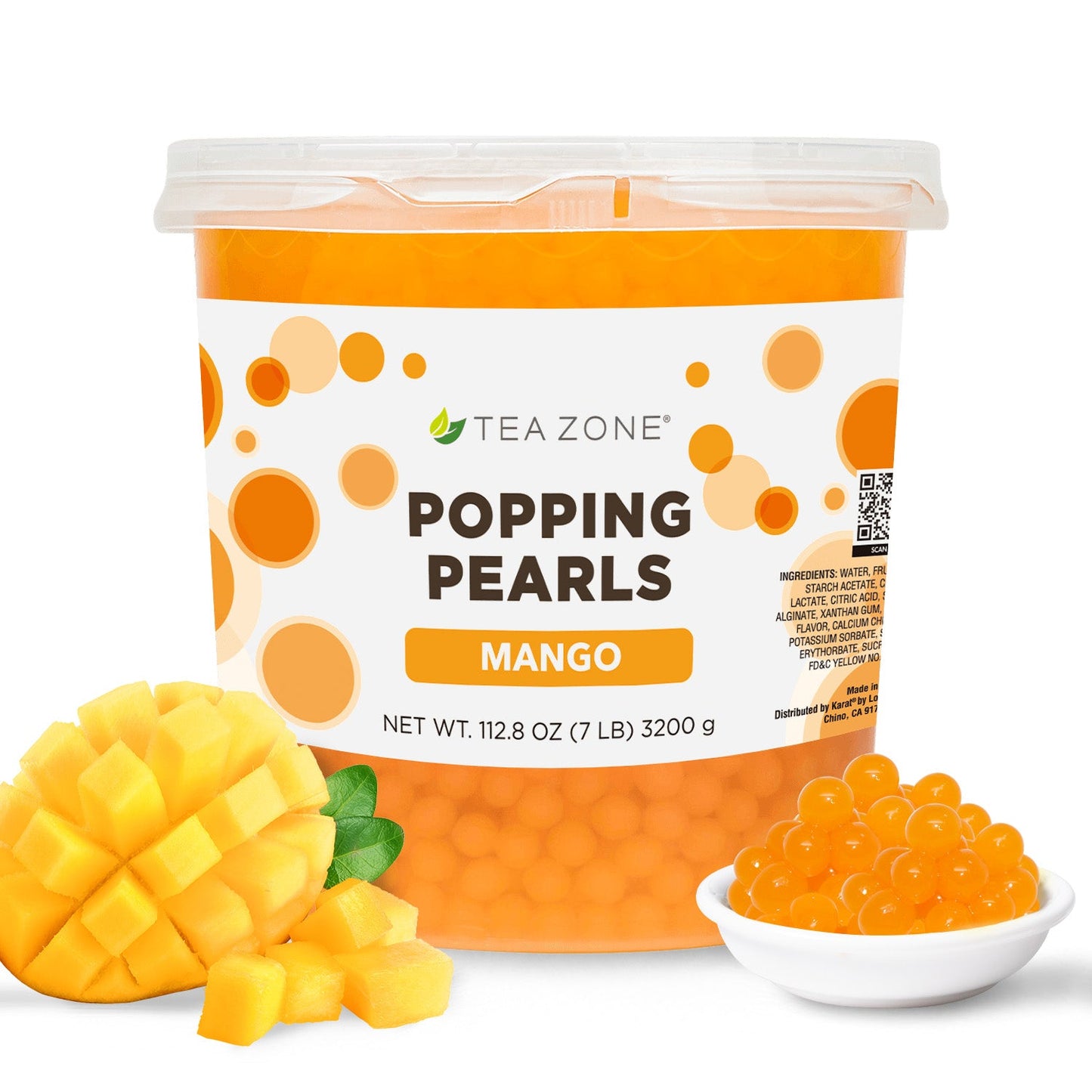Tea Zone: Popping Pearls (BOBA) - Mango