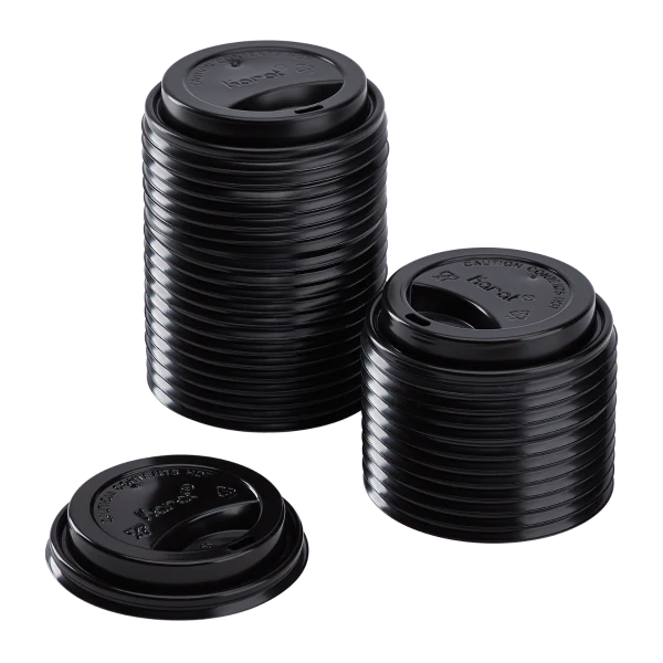 Karat Sipper Dome Lid for 10-24oz Hot Cups, Black