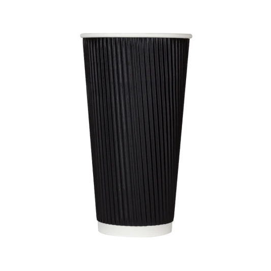 Karat 20oz Ripple Paper Hot Cups, Black